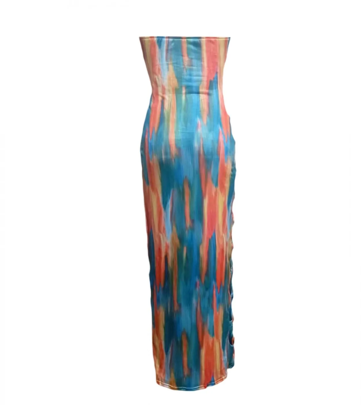 Abiti da donna eleganti e graziosi Abito lungo skinny a tubino chic Abito senza schienale con taglio basso senza maniche floreal