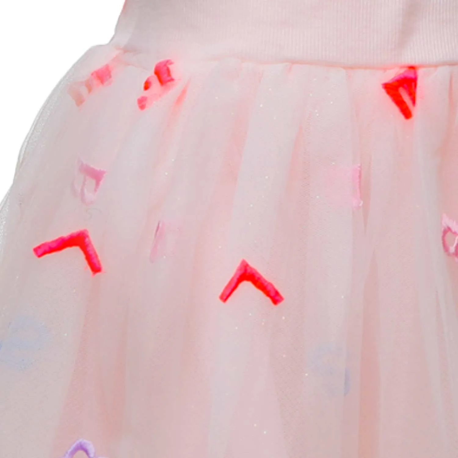 Abito Rosa Bambina Con Tulle E Ricami