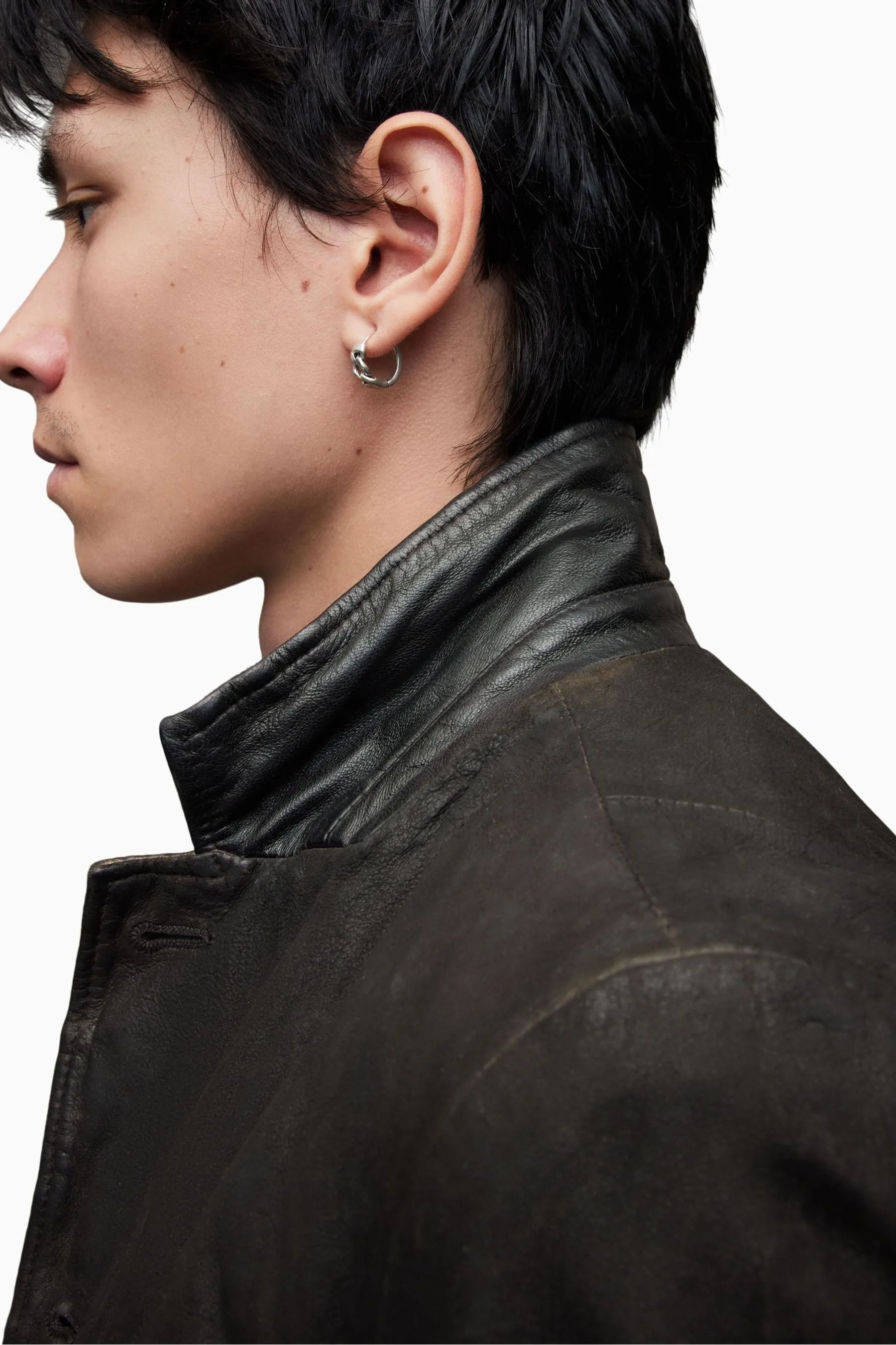 AllSaints - Grigio Survey - Blazer in pelle