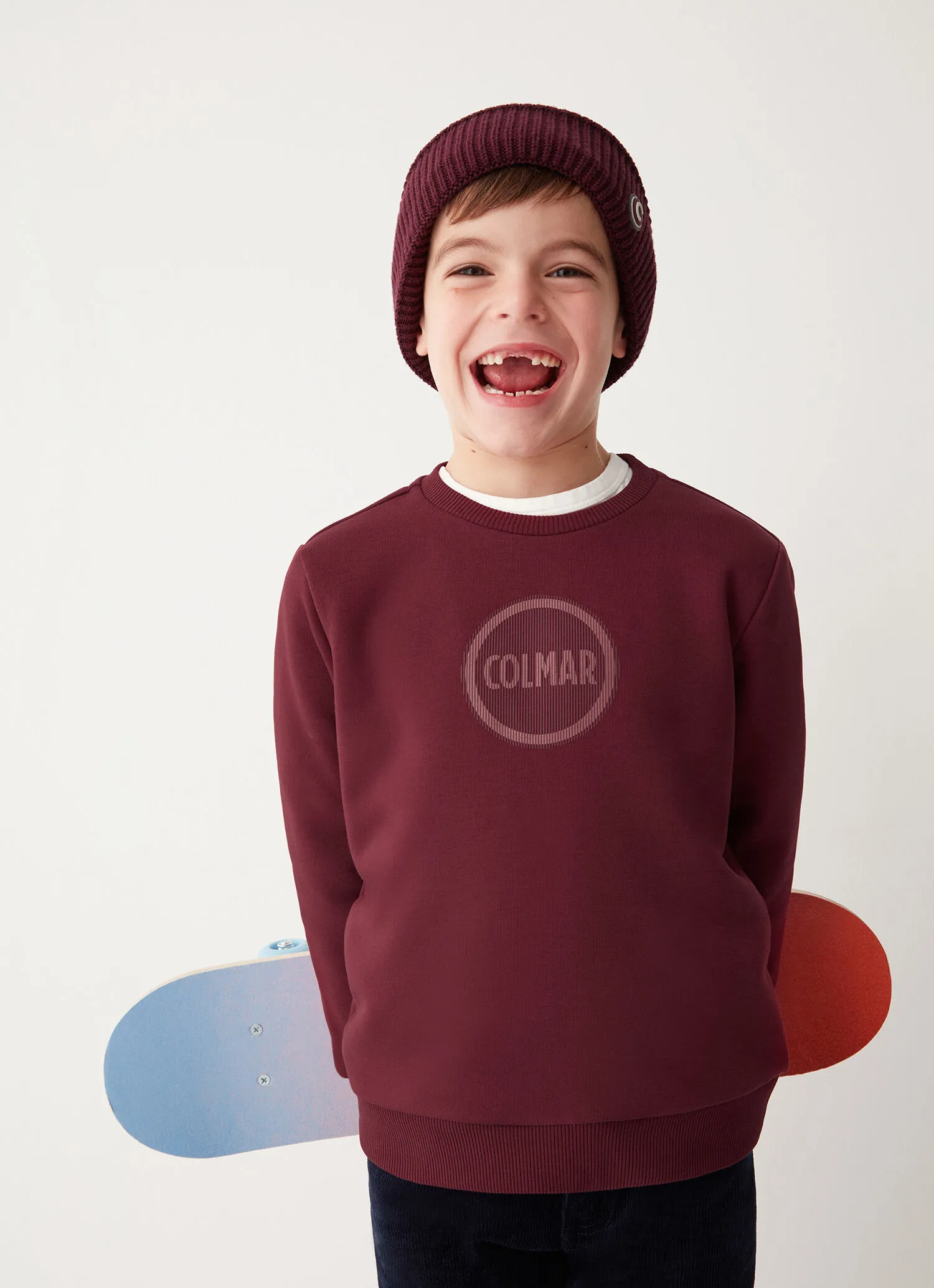 Crew-neck sweatshirt with maxi logo 3D effect