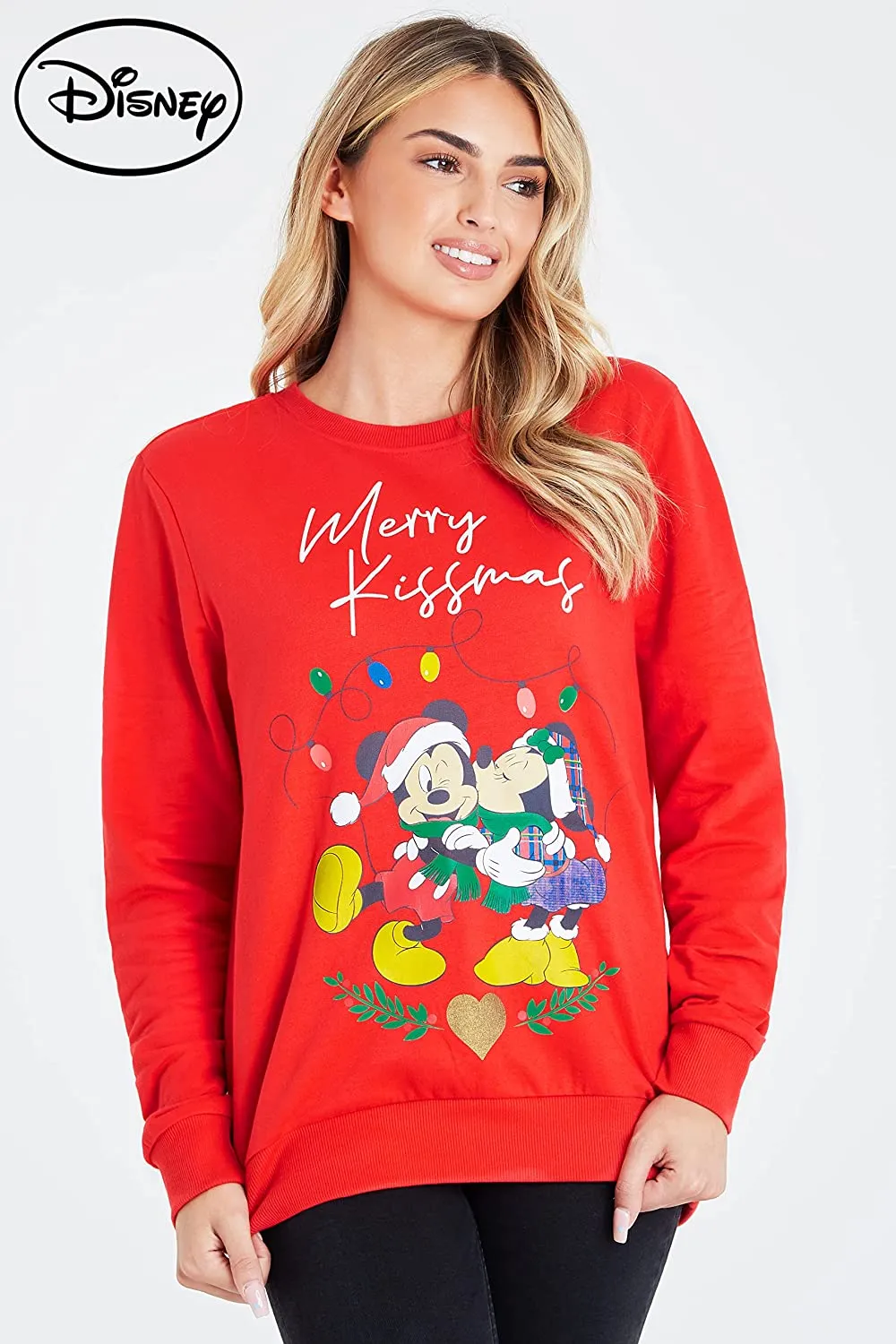 Disney Maglione Donna Natalizio Maglie di Natale Christmas Jumper di Minnie e Topolino
