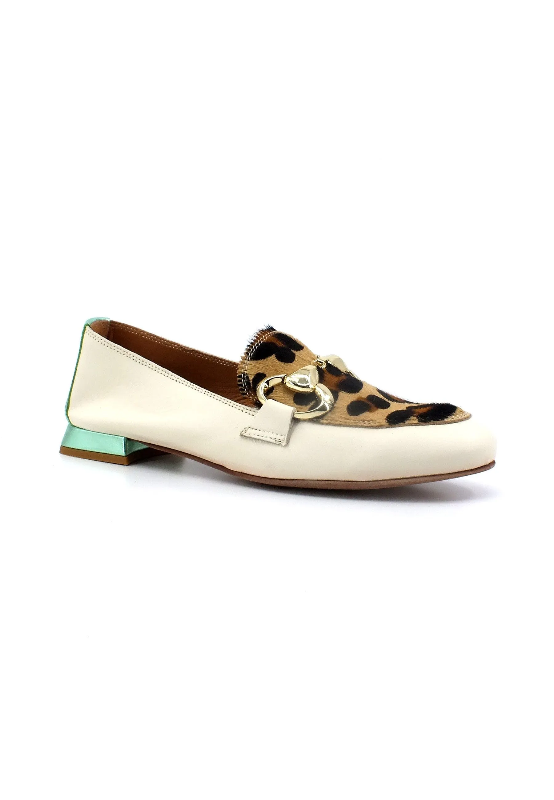 DIVINE FOLLIE Mocassino Leopard Donna Beige Crudo 175-16F