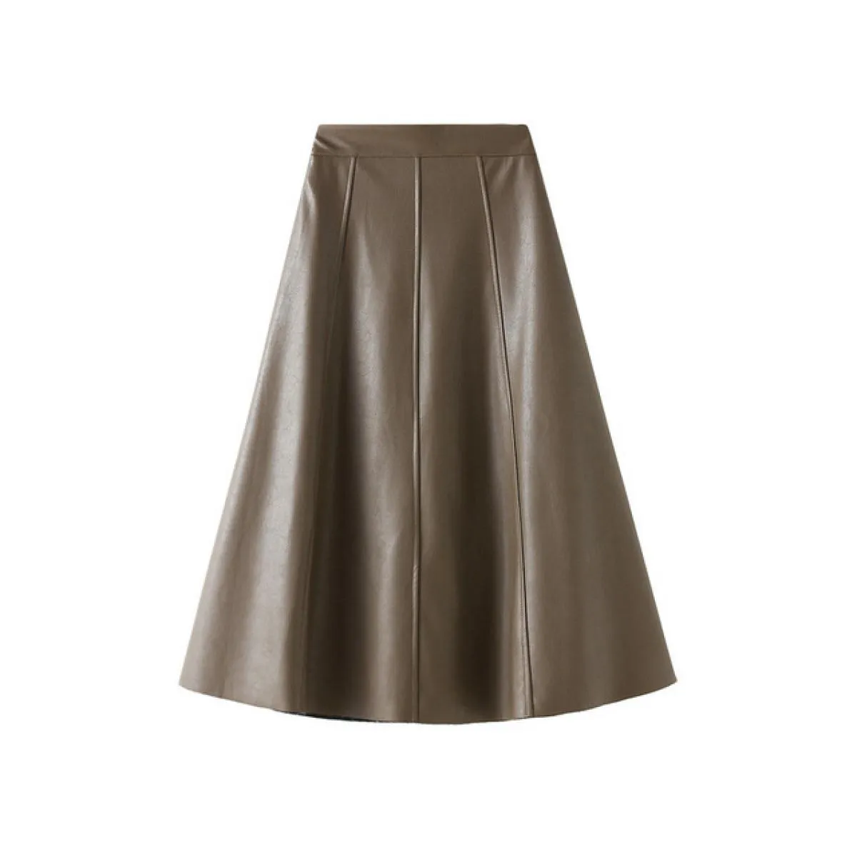 Gonna tinta unita in ecopelle vintage da donna Moda vita alta cerniera laterale Pu gonne longuette nere Faldas 2022 autunno K140