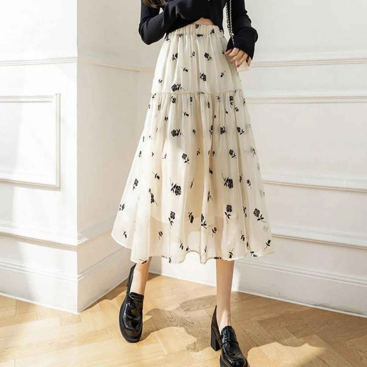 Gonne midi Donna Maglia Estate Morbida Moda Gara Vacanza Ins Allmatch Aline Ulzzang Casual New Basic Faldas De Busto St