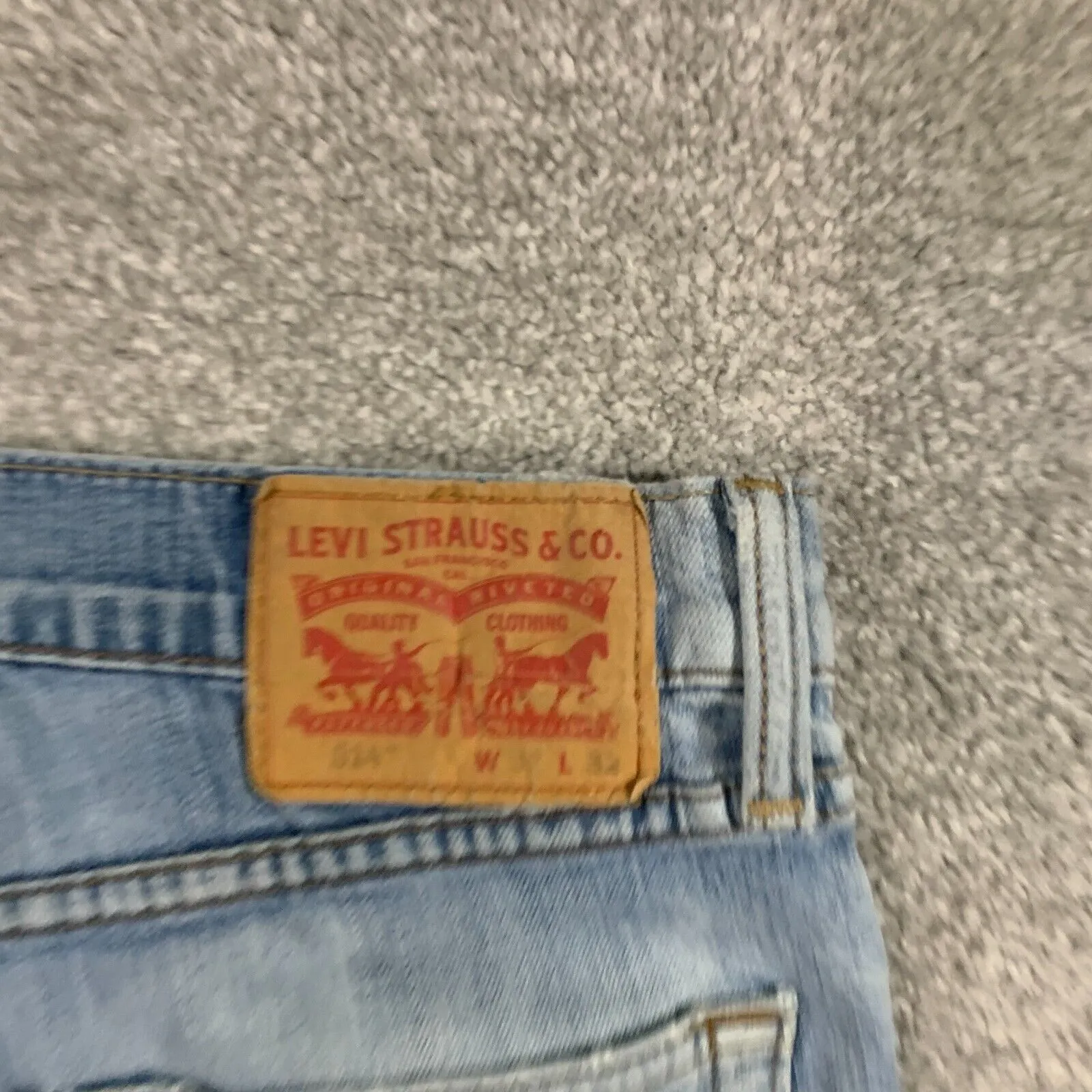 LEVI'S 514 Jeans Uomo (32 Pollici Vita) (32 Pollici Gamba) Vestibilità Regolare Blu-