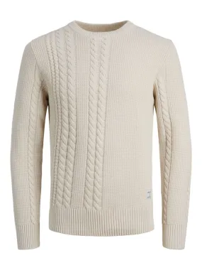 MAGLIE Uomo JACK&JONES Premium 12215817 JCOTED MOONBEAM GIROCOLLO