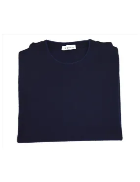 OFFICINA TESSILE maglia uomo girocollo in misto cashmere blu made in italy