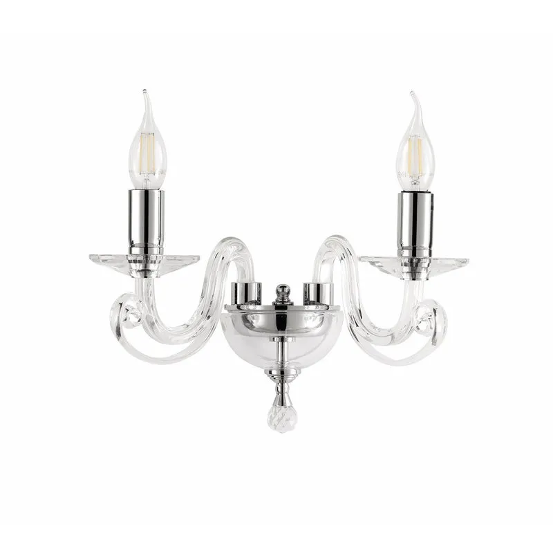 Ondaluce Applique Cherubini/2 in vetro lavorato a mano e cristallo ottico, cromo