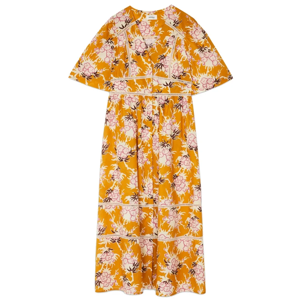 Ottod'Ame - Abito Lungo in Cotone Fantasia Floreale - Arancione - Abiti - Luxury Exclusive Collection