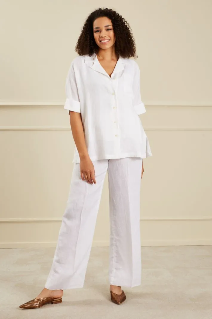 Pantaloni dritti  in lino