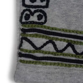 Shorts Junior Grigio Con Ricami